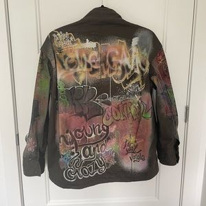 Jacket - Kaki & graffiti - Zara